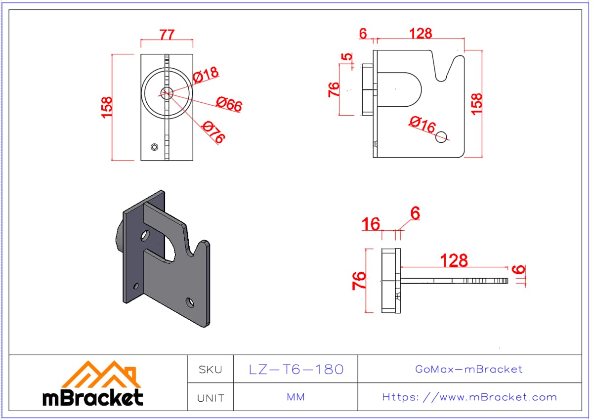 Concealed T-Type Beam-to-Column Connector for Japanese Timber Structure - 6*77*158 Product Dimensions