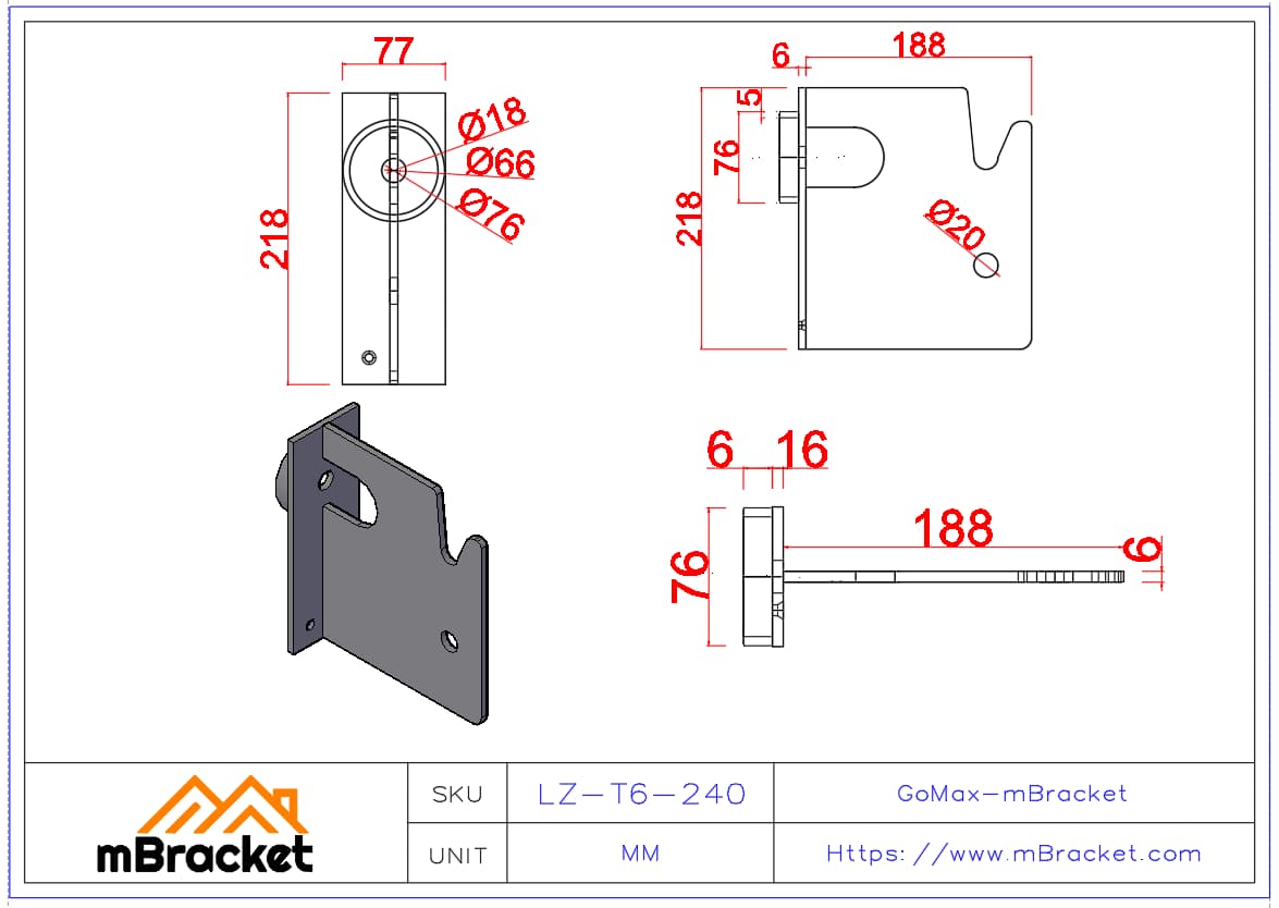 Concealed T-Type Beam-to-Column Connector for Japanese Timber Structure - 6*77*218 Product Dimensions