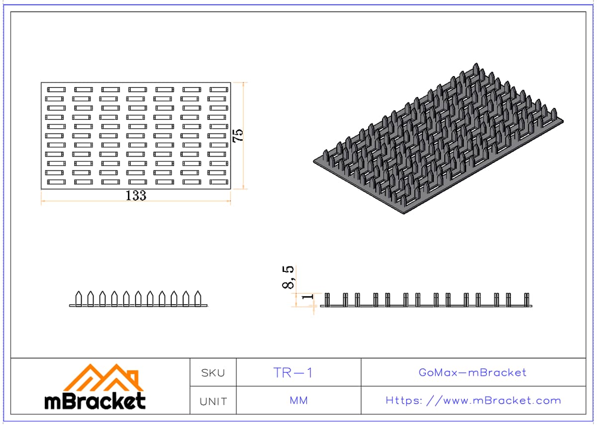 Truss Plate Connector for Wood Structures - Truss Plate - 1*75 Product Dimensions
