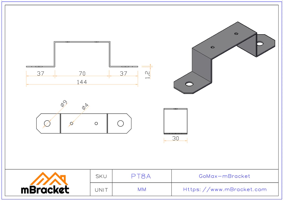 Railing Connector Joist-to-Ground Connector Small Railing Post Connector - 1*30*144 Product Dimensions